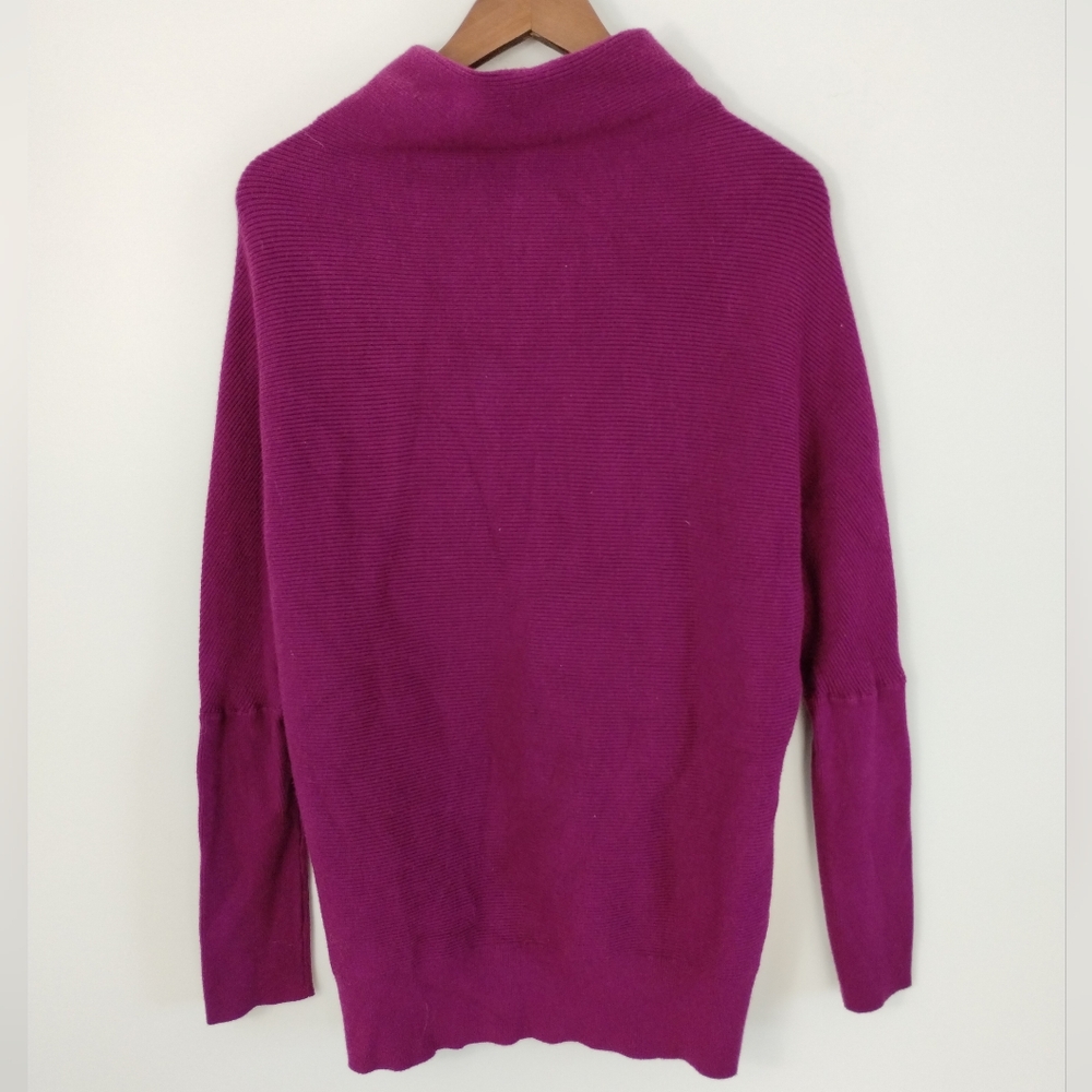 Bluivy Slouch Neck Dolman Pullover Sweater M/L Magenta Pink Ribbed Knit